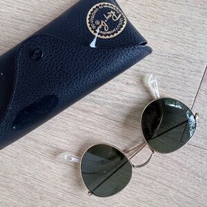 Ray-Ban Gold Frame Sunglasses with Black Case
